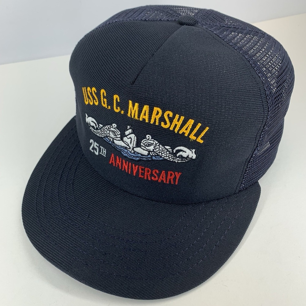 USS GC Marshall Trucker Hat 25th Anniversary Navy Submarine DeLong Cap Made USA